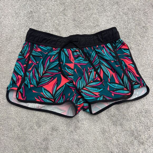 Decathlon Olaian Tini Women's Board Shorts Sz S Multi Palm Leaf Tropical Swim - Picture 1 of 12